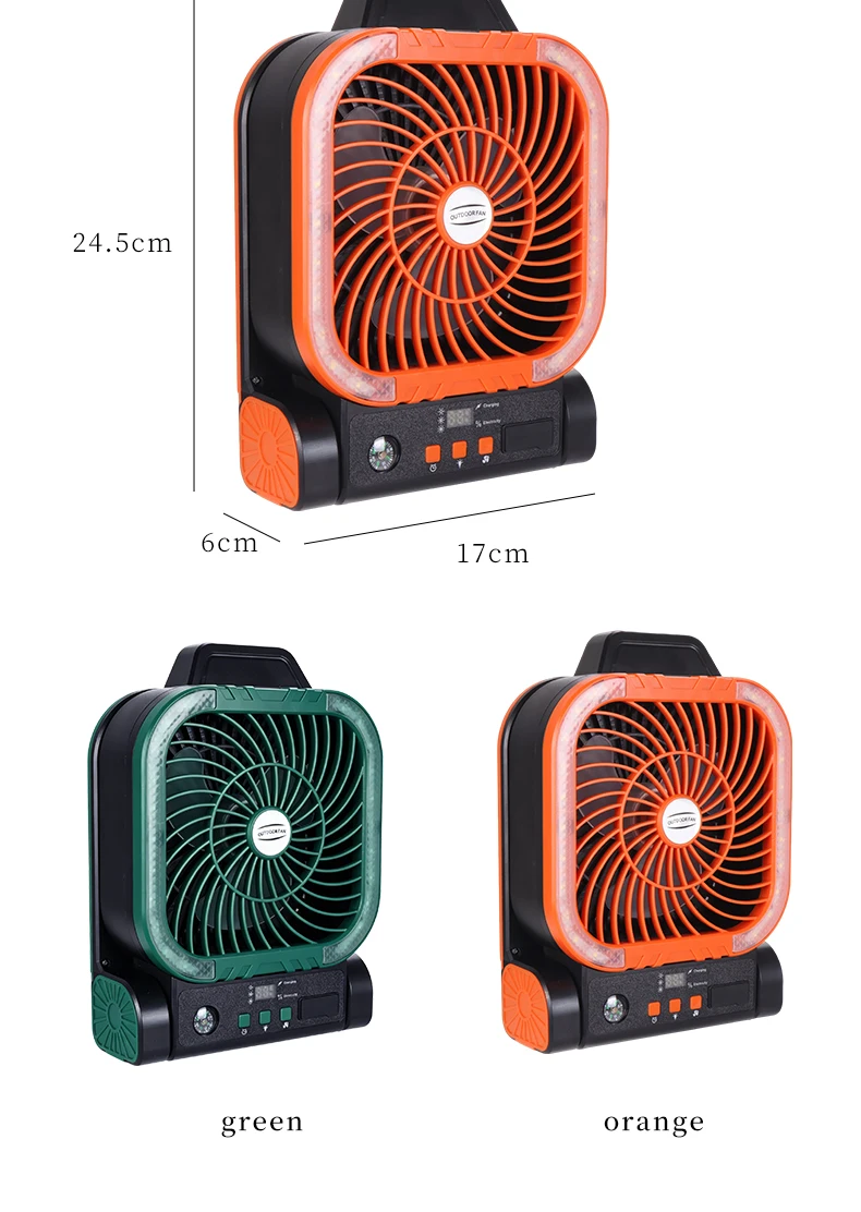 Ventilador de Camping Solar Port&aacute;til, Recargable, con Luz LED, Banco de Energ&iacute;a, Gancho Plegable para Tienda de Campa&ntilde;a y Pesca