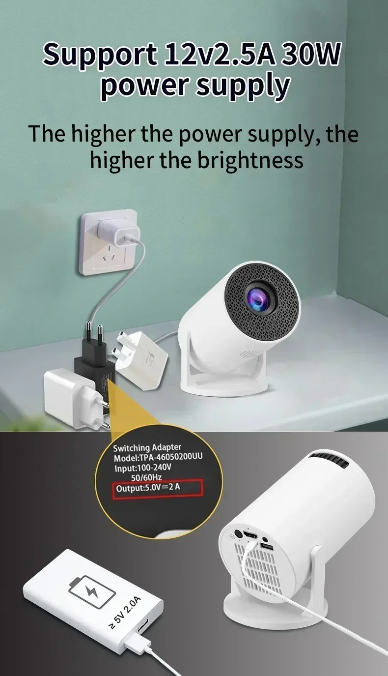 Nuevo Mini Proyector HY300 4K Android 11 Wifi6 290ANSI Allwinner H713 BT5.0 1080P 1280*720P Cine Port&aacute;til para Exteriores