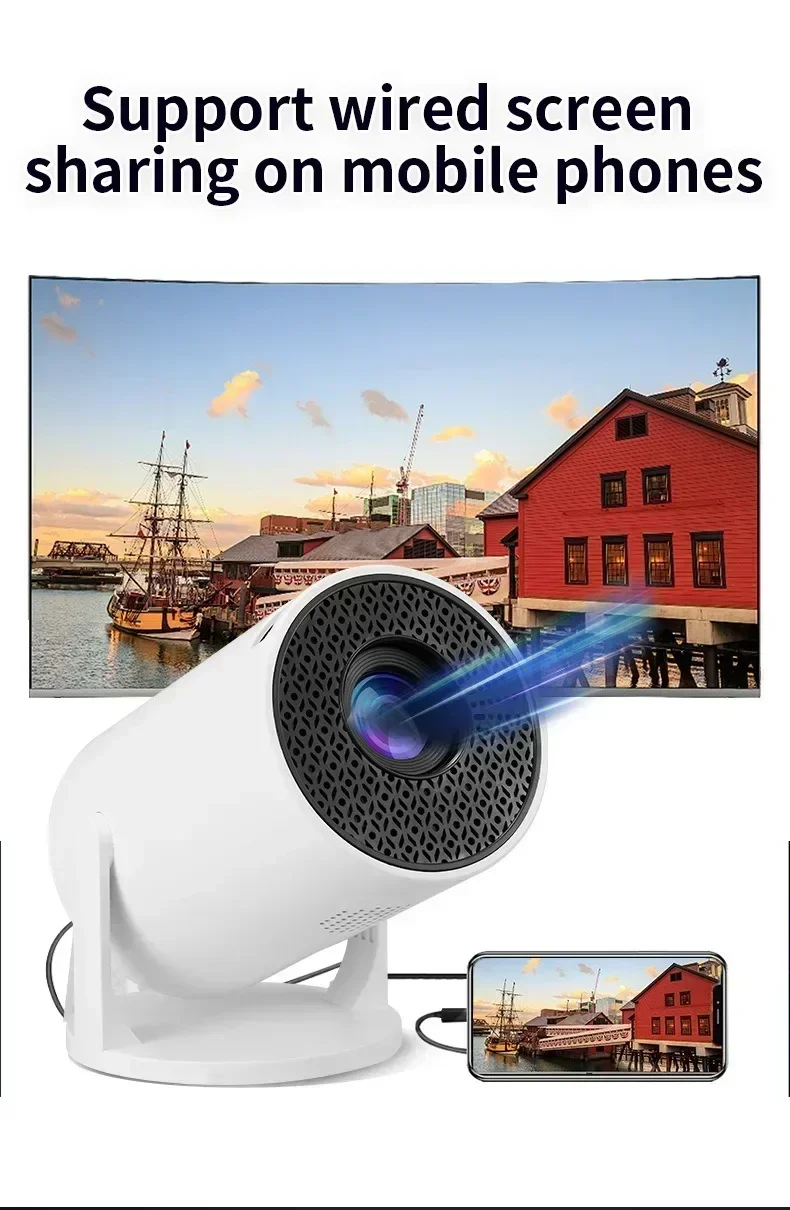Nuevo Mini Proyector HY300 4K Android 11 Wifi6 290ANSI Allwinner H713 BT5.0 1080P 1280*720P Cine Port&aacute;til para Exteriores