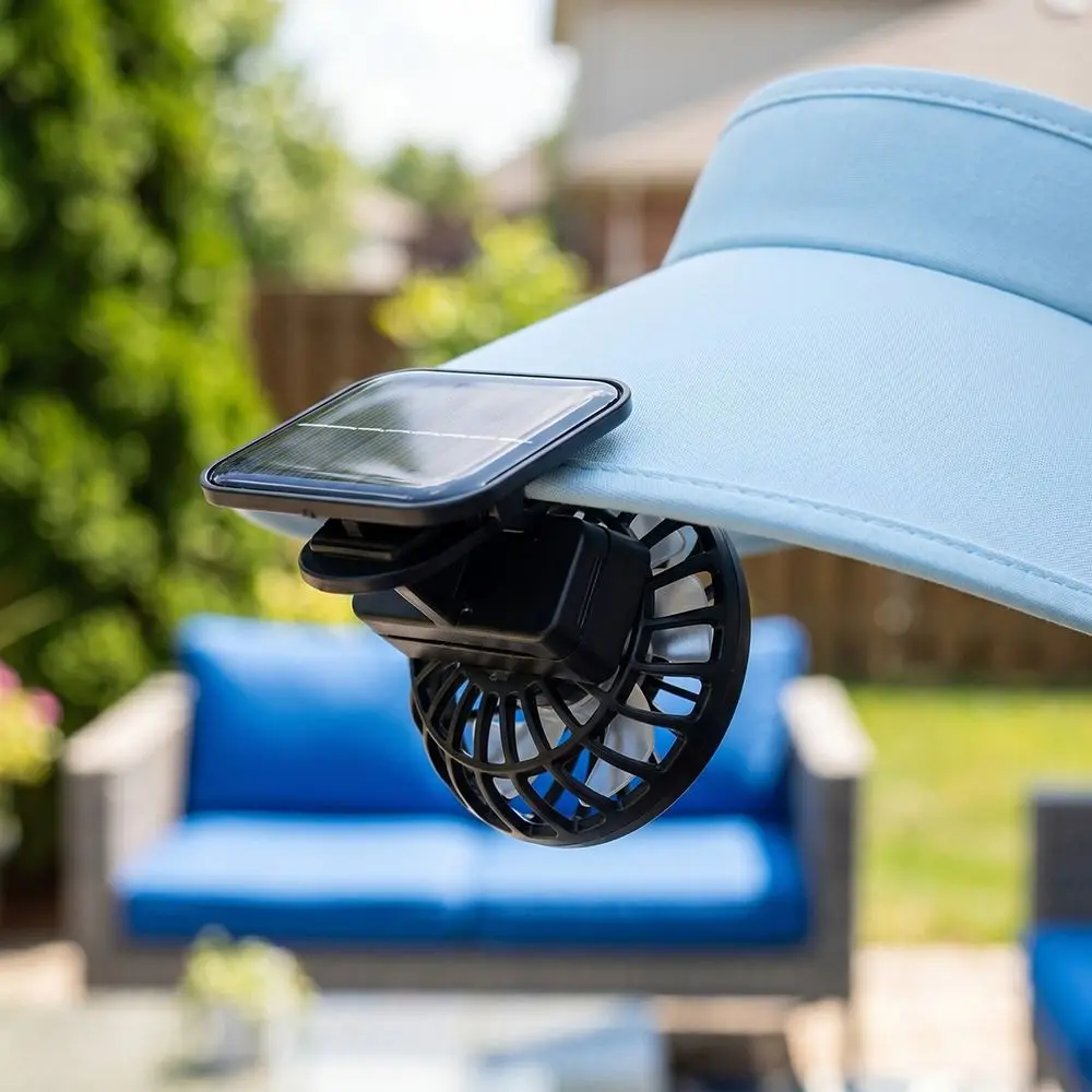 Ventilador Solar Port&aacute;til Multifuncional, Mini Ventilador de Refrigeraci&oacute;n Ligero con Energ&iacute;a Solar, Ventilador de Gorra Recargable con Carga USB para Exteriores