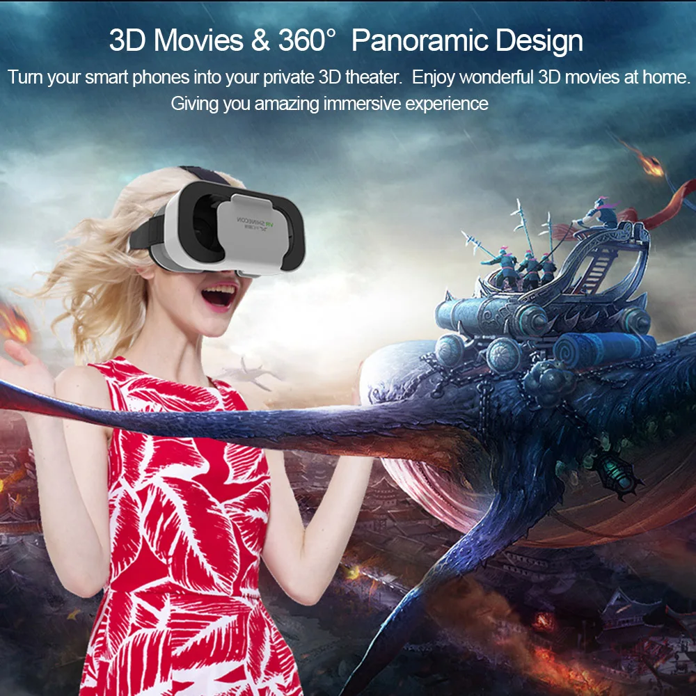 Gafas de realidad Virtual 3D VR, dispositivos de auriculares, lentes de casco, gafas inteligentes para tel&eacute;fonos inteligentes, tel&eacute;fono m&oacute;vil, juego de visor Viar