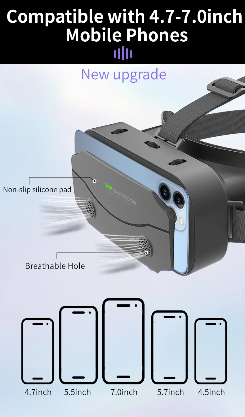 Gafas de realidad Virtual 3D VR, dispositivos de auriculares, lentes de casco, gafas inteligentes para tel&eacute;fonos inteligentes, tel&eacute;fono m&oacute;vil, juego de visor Viar