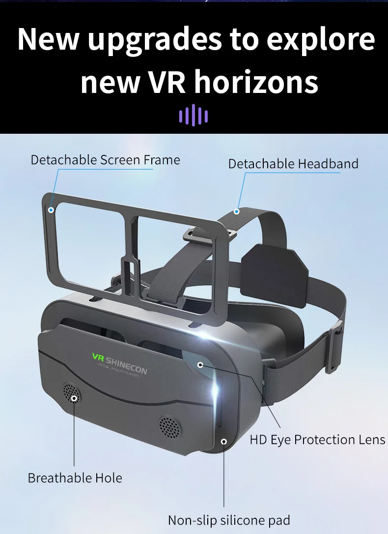 Gafas de realidad Virtual 3D VR, dispositivos de auriculares, lentes de casco, gafas inteligentes para tel&eacute;fonos inteligentes, tel&eacute;fono m&oacute;vil, juego de visor Viar