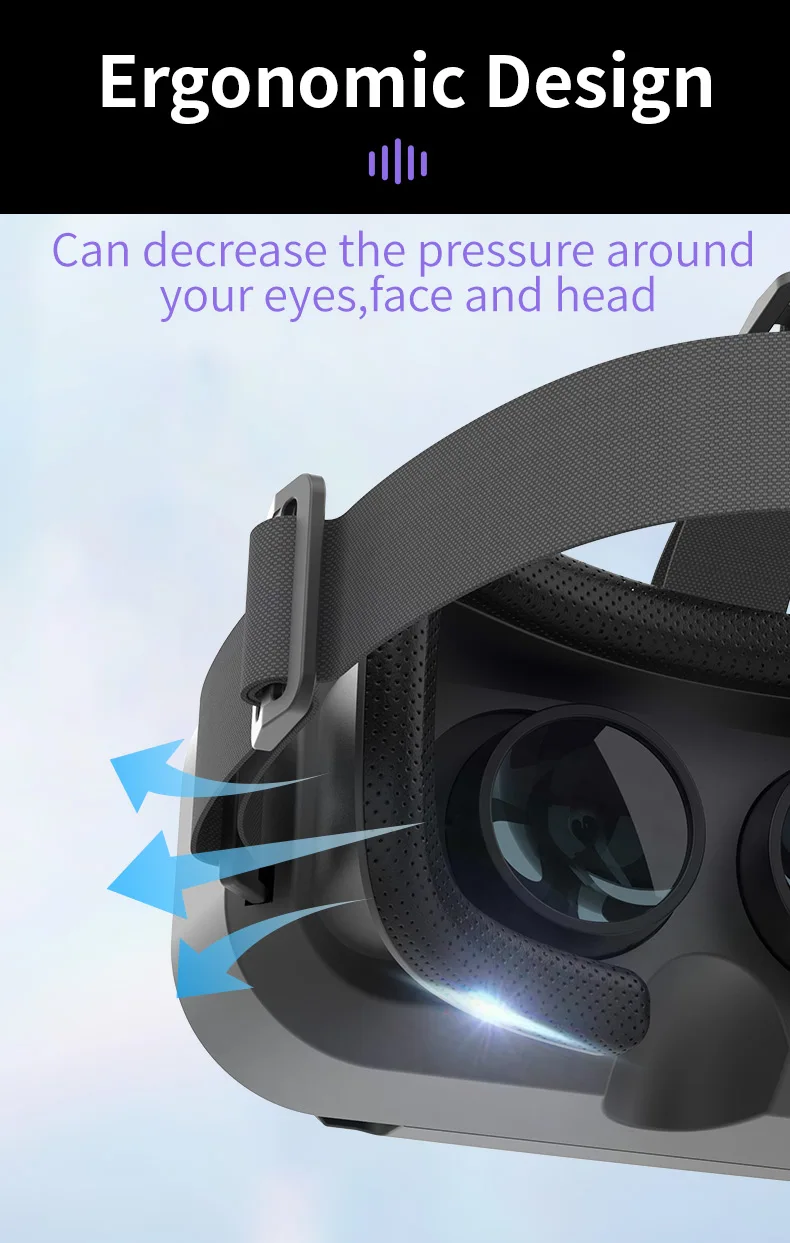 Gafas de realidad Virtual 3D VR, dispositivos de auriculares, lentes de casco, gafas inteligentes para tel&eacute;fonos inteligentes, tel&eacute;fono m&oacute;vil, juego de visor Viar