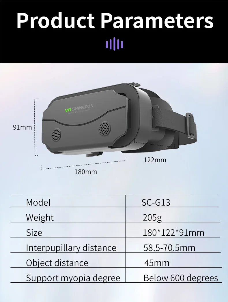 Gafas de realidad Virtual 3D VR, dispositivos de auriculares, lentes de casco, gafas inteligentes para tel&eacute;fonos inteligentes, tel&eacute;fono m&oacute;vil, juego de visor Viar