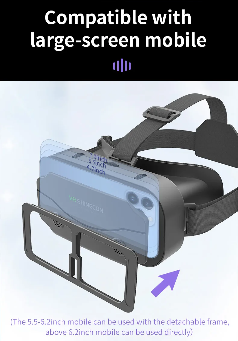 Gafas de realidad Virtual 3D VR, dispositivos de auriculares, lentes de casco, gafas inteligentes para tel&eacute;fonos inteligentes, tel&eacute;fono m&oacute;vil, juego de visor Viar