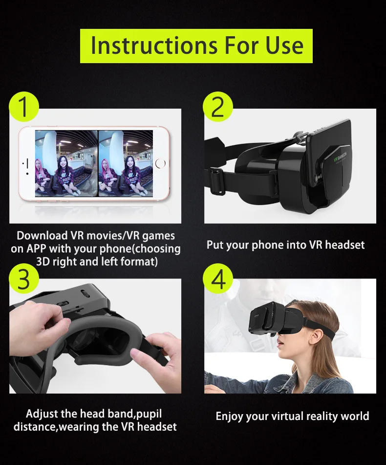 Gafas de realidad Virtual 3D VR, dispositivos de auriculares, lentes de casco, gafas inteligentes para tel&eacute;fonos inteligentes, tel&eacute;fono m&oacute;vil, juego de visor Viar