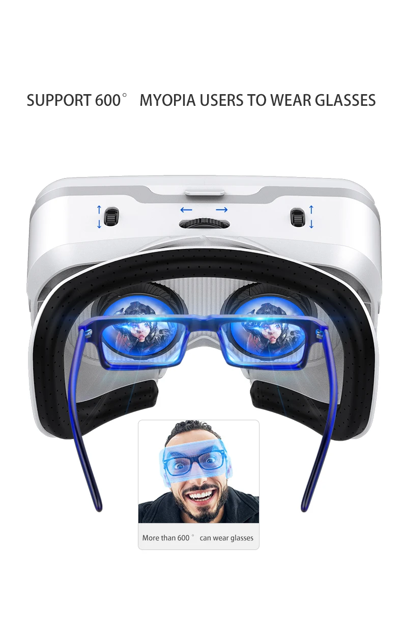 Gafas de realidad Virtual 3D VR, dispositivos de auriculares, lentes de casco, gafas inteligentes para tel&eacute;fonos inteligentes, tel&eacute;fono m&oacute;vil, juego de visor Viar