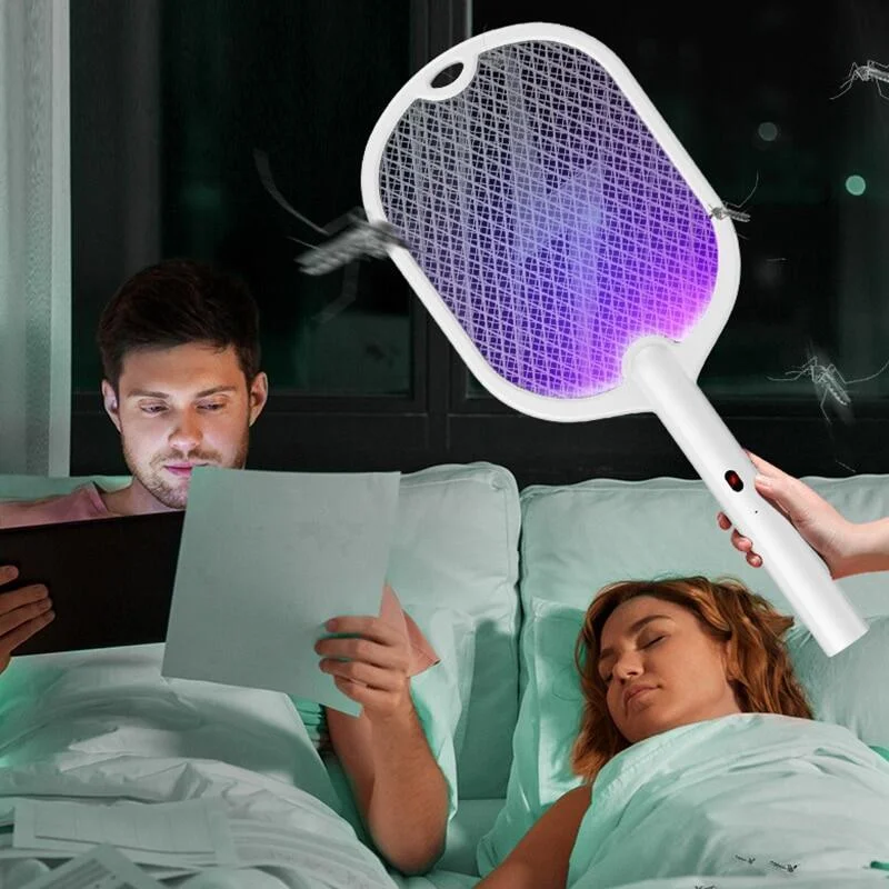 Matamoscas el&eacute;ctrico 3 en 1, l&aacute;mpara antimosquitos, matamoscas de insectos, 3000V, tipo C, recargable, matamoscas