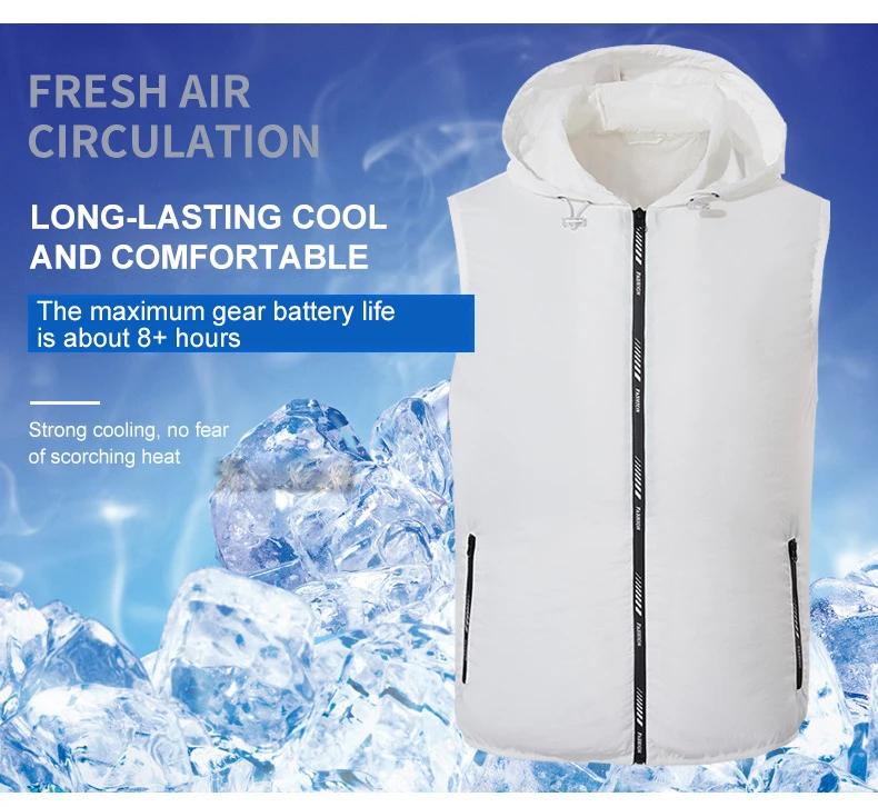 Ventilador deportivo de verano para hombre y mujer, aire acondicionado fresco, chaleco ultraligero de marca, ropa para exteriores, chaqueta cortavientos para el sol, trabajador de pesca