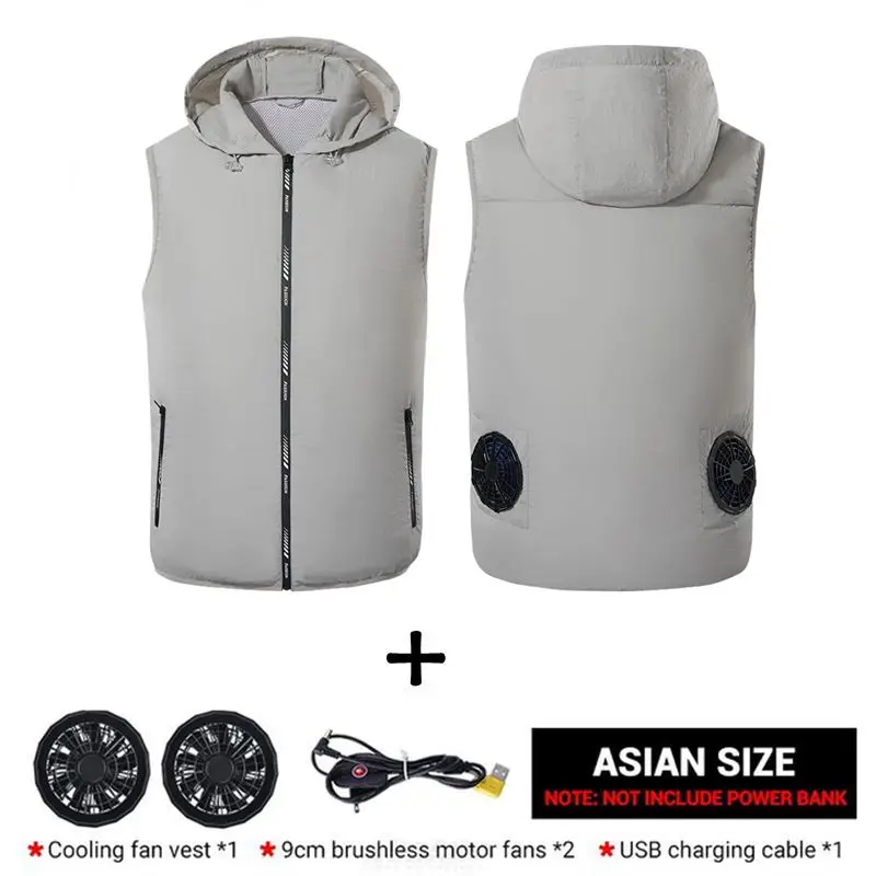 Ventilador deportivo de verano para hombre y mujer, aire acondicionado fresco, chaleco ultraligero de marca, ropa para exteriores, chaqueta cortavientos para el sol, trabajador de pesca