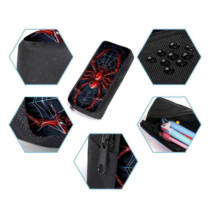 Juego de mochila de tres piezas Red Spider para ni&ntilde;os y ni&ntilde;as, los mejores regalos, mochila escolar de dibujos animados en 2D para ni&ntilde;os