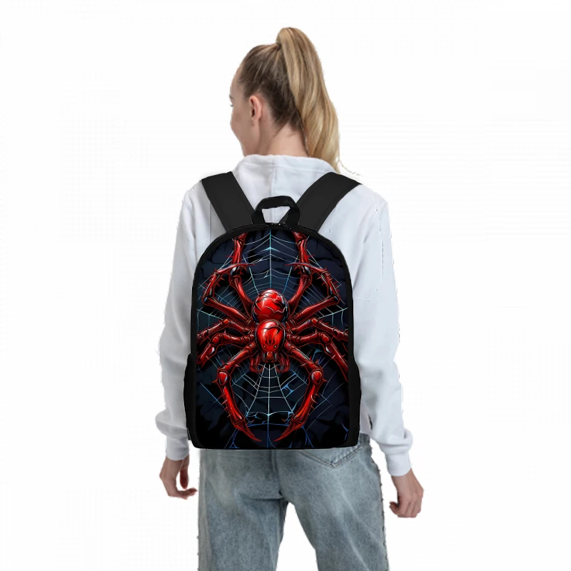 Juego de mochila de tres piezas Red Spider para ni&ntilde;os y ni&ntilde;as, los mejores regalos, mochila escolar de dibujos animados en 2D para ni&ntilde;os