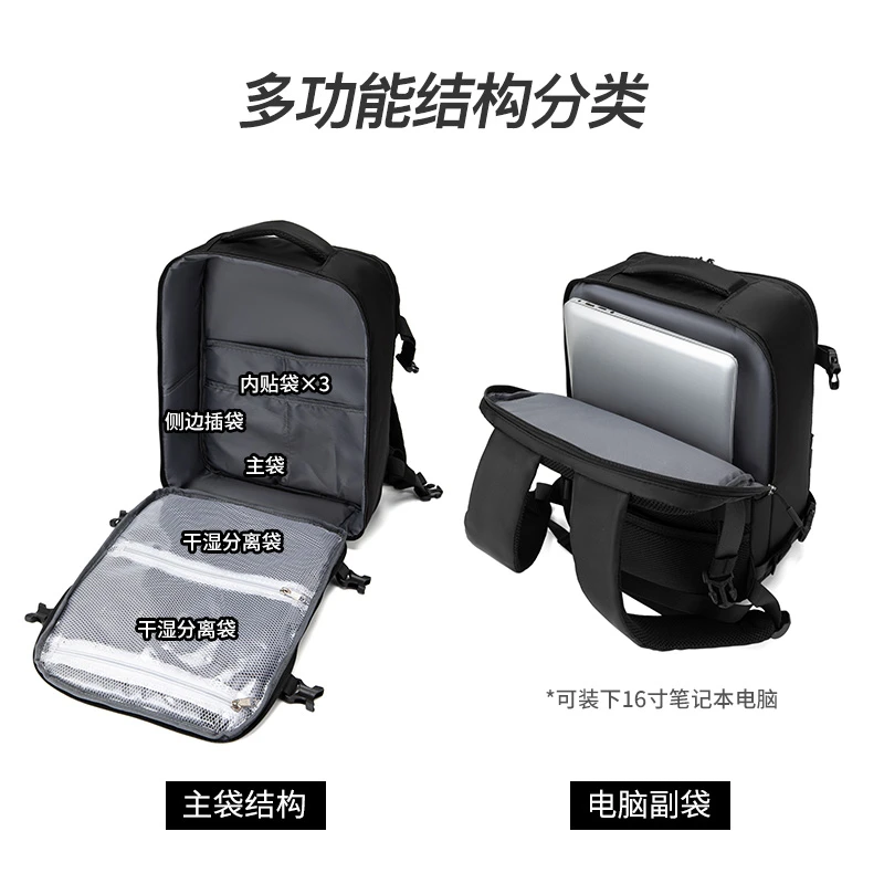 Mochila de fitness, mochila para exteriores, bolsa para computadora de gran capacidad, almacenamiento en capas, emisor de luz Mochila de fitness, mochila para exteriores, bolsa para computadora de gran capacidad, almacenamiento en capas, emisor de luz