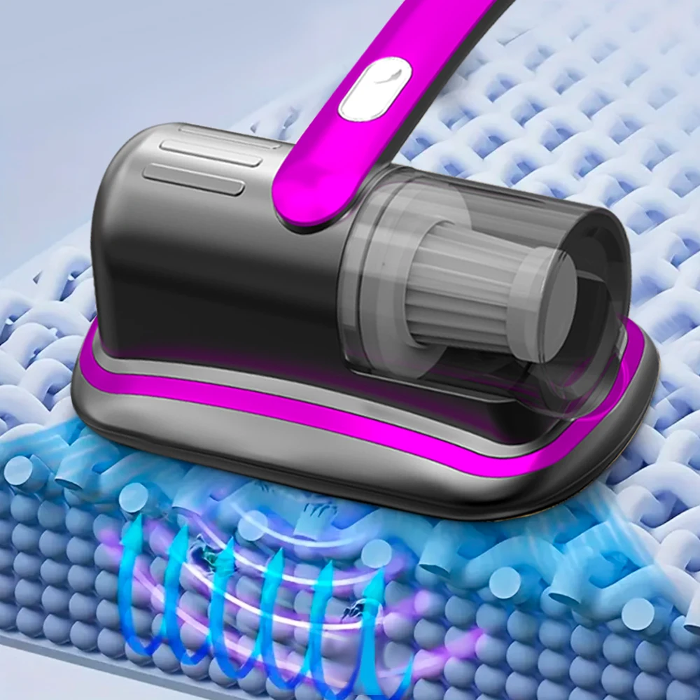 Aspirador de colch&oacute;n de mano inal&aacute;mbrico con filtro HEPA de luz UV-C y vibraci&oacute;n ultras&oacute;nica 12KPa para cama, sof&aacute;, asiento de coche y alfombra