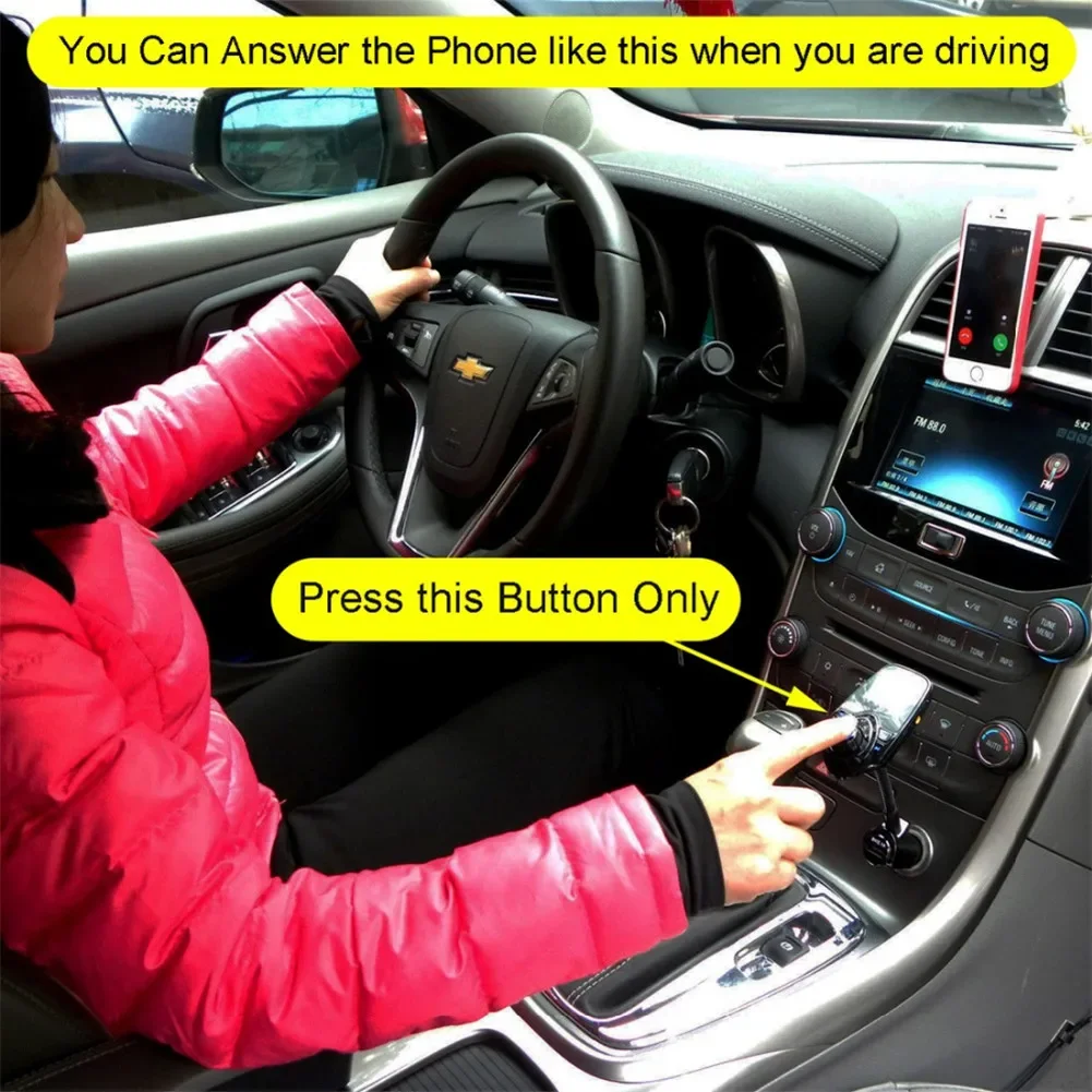 Transmisor FM, Cargador de Coche USB de 5V 2.1A, Kit de Coche Bluetooth Manos Libres, Reproductor de M&uacute;sica MP3, Pantalla LED de 1.44 Pulgadas