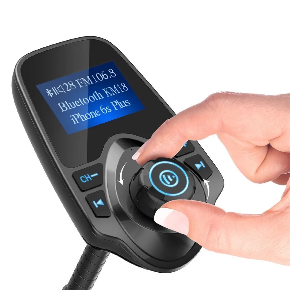 Transmisor FM, Cargador de Coche USB de 5V 2.1A, Kit de Coche Bluetooth Manos Libres, Reproductor de Música MP3, Pantalla LED de 1.44 Pulgadas Transmisor FM, Cargador de Coche USB de 5V 2.1A, Kit de Coche Bluetooth Manos Libres, Reproductor de Música MP3, Pantalla LED de 1.44 Pulgadas