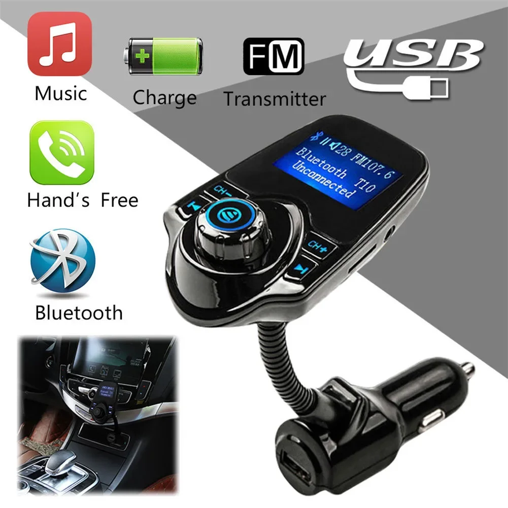 Transmisor FM, Cargador de Coche USB de 5V 2.1A, Kit de Coche Bluetooth Manos Libres, Reproductor de M&uacute;sica MP3, Pantalla LED de 1.44 Pulgadas