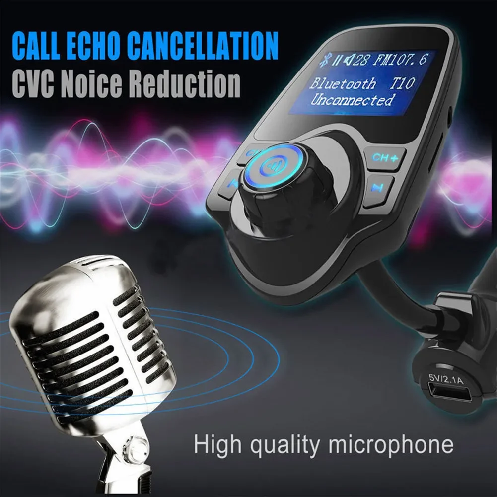Transmisor FM, Cargador de Coche USB de 5V 2.1A, Kit de Coche Bluetooth Manos Libres, Reproductor de M&uacute;sica MP3, Pantalla LED de 1.44 Pulgadas