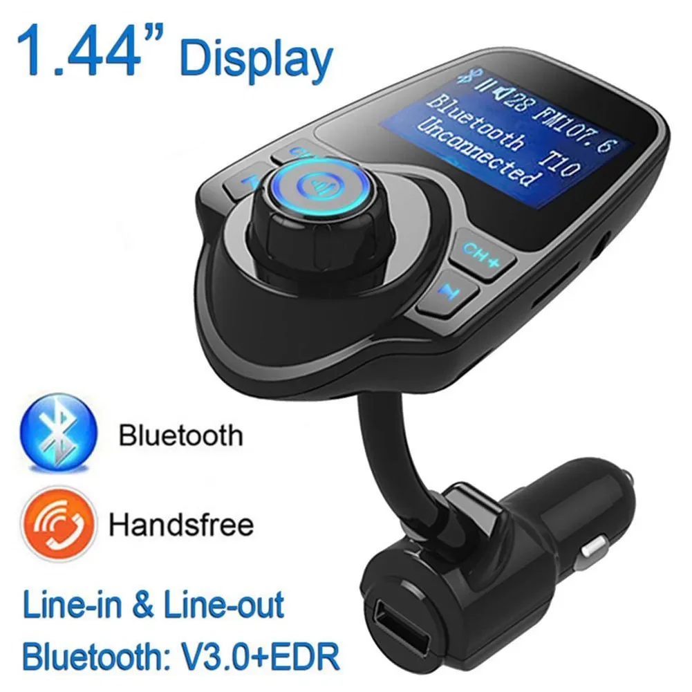 Transmisor FM, Cargador de Coche USB de 5V 2.1A, Kit de Coche Bluetooth Manos Libres, Reproductor de M&uacute;sica MP3, Pantalla LED de 1.44 Pulgadas