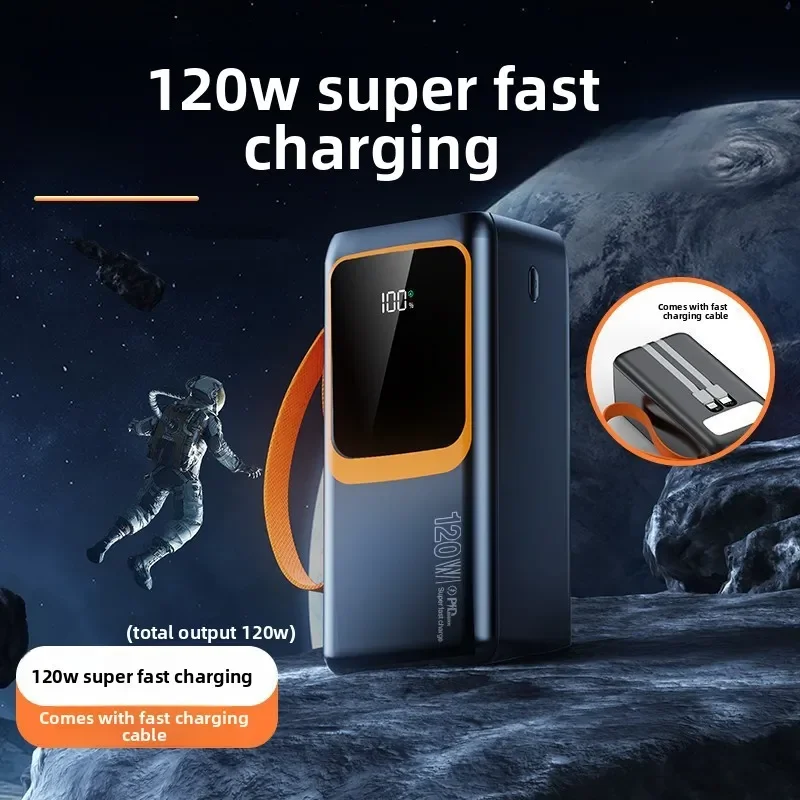 Banco de Energ&iacute;a de 50000mAh con Carga R&aacute;pida de 120W, Cables Integrados, Cargador Port&aacute;til de Alta Capacidad para Camping y Actividades al Aire Libre