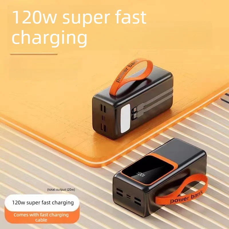 Banco de Energ&iacute;a de 50000mAh con Carga R&aacute;pida de 120W, Cables Integrados, Cargador Port&aacute;til de Alta Capacidad para Camping y Actividades al Aire Libre