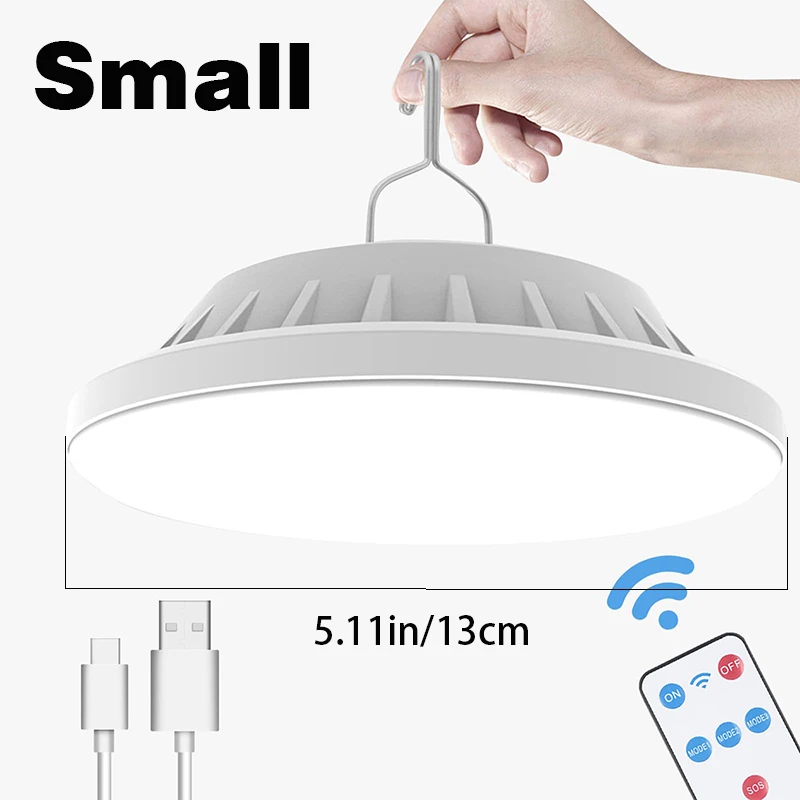 L&aacute;mpara de bombilla LED recargable por USB, linterna de carga Solar, luz port&aacute;til de emergencia para mercado nocturno, para acampar al aire libre, hogar (control remoto opcional)