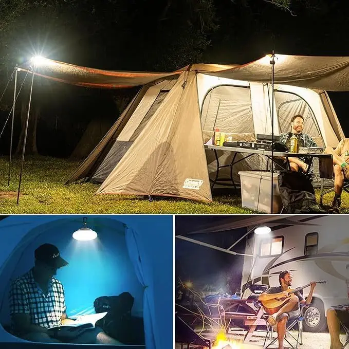 L&aacute;mpara de bombilla LED recargable por USB, linterna de carga Solar, luz port&aacute;til de emergencia para mercado nocturno, para acampar al aire libre, hogar (control remoto opcional)