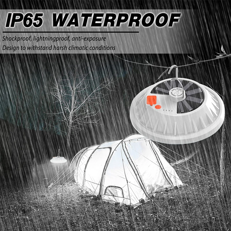 L&aacute;mpara de bombilla LED recargable por USB, linterna de carga Solar, luz port&aacute;til de emergencia para mercado nocturno, para acampar al aire libre, hogar (control remoto opcional)