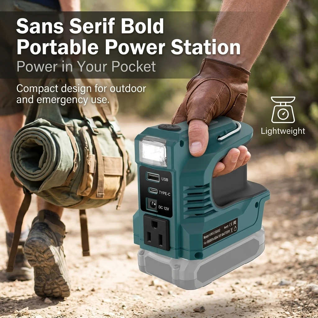Inversor de Corriente de 200W para Baterías Makita, Bosch, Dewalt, Milwaukee de 18V, Salida de CA 120-220V, Cargador Rápido USB QC3.0 PD para Exteriores Inversor de Corriente de 200W para Baterías Makita, Bosch, Dewalt, Milwaukee de 18V, Salida de CA 120-220V, Cargador Rápido USB QC3.0 PD para Exteriores