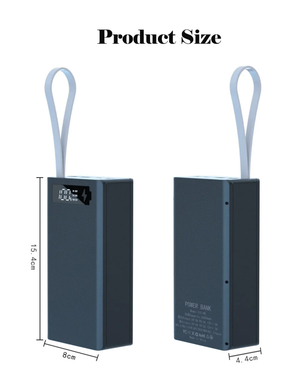 Caja de bater&iacute;a C12 18650, soporte para cargador, pantalla LCD USB Dual, soporte para cargador inal&aacute;mbrico r&aacute;pido, almacenamiento de carcasa de bater&iacute;a
