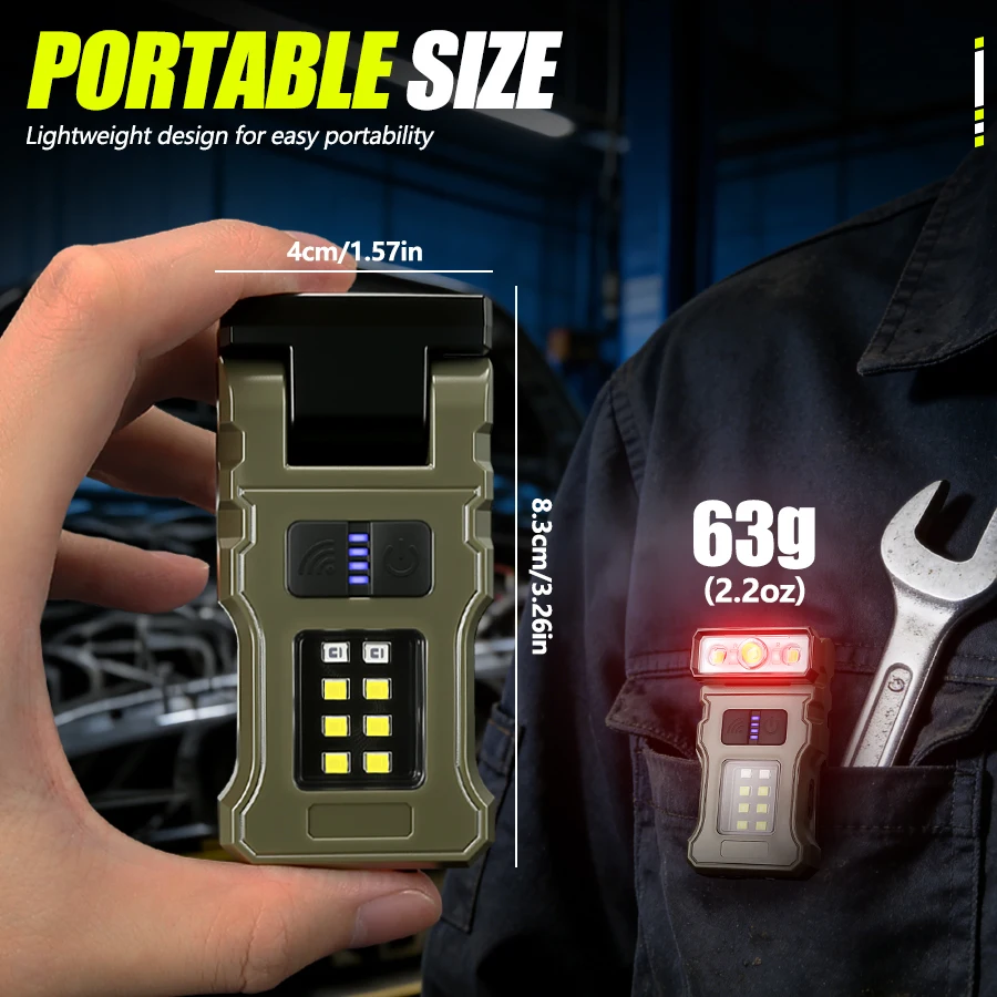 Linterna LED COB con Clip, Portátil, Recargable por USB-C, Luz de Trabajo EDC, Linterna Frontal Brillante para Camping, Senderismo, Pesca Nocturna y Reparaciones Linterna LED COB con Clip, Portátil, Recargable por USB-C, Luz de Trabajo EDC, Linterna Frontal Brillante para Camping, Senderismo, Pesca Nocturna y Reparaciones