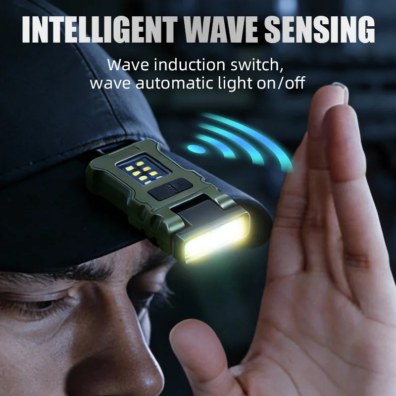 Linterna LED COB con Clip, Portátil, Recargable por USB-C, Luz de Trabajo EDC, Linterna Frontal Brillante para Camping, Senderismo, Pesca Nocturna y Reparaciones Linterna LED COB con Clip, Portátil, Recargable por USB-C, Luz de Trabajo EDC, Linterna Frontal Brillante para Camping, Senderismo, Pesca Nocturna y Reparaciones