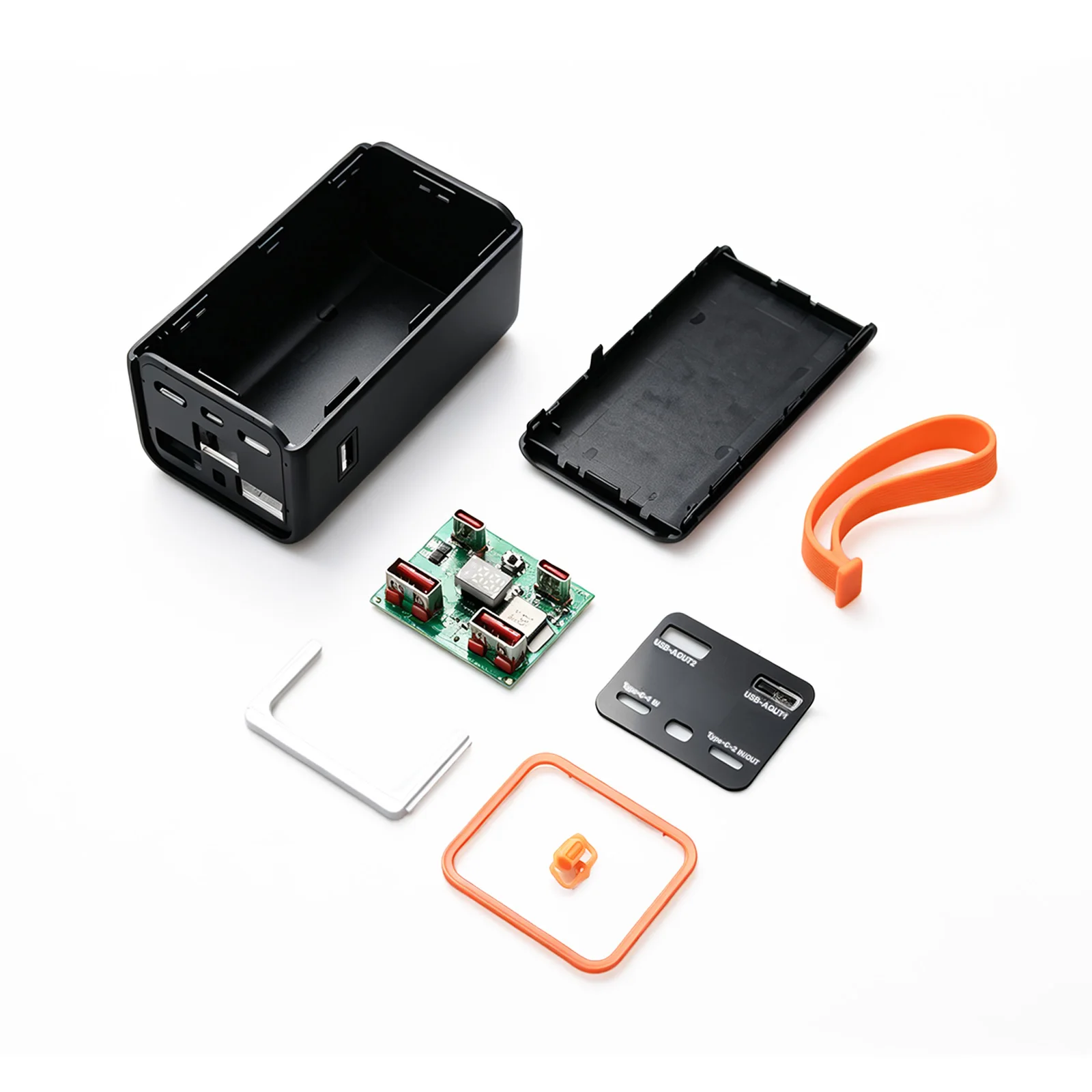 Caja de banco de energ&iacute;a desmontable DIY 4*21700 bater&iacute;a PD 22,5 W carcasa de carga r&aacute;pida pantalla Digital LCD banco de energ&iacute;a caja de bater&iacute;a DIY