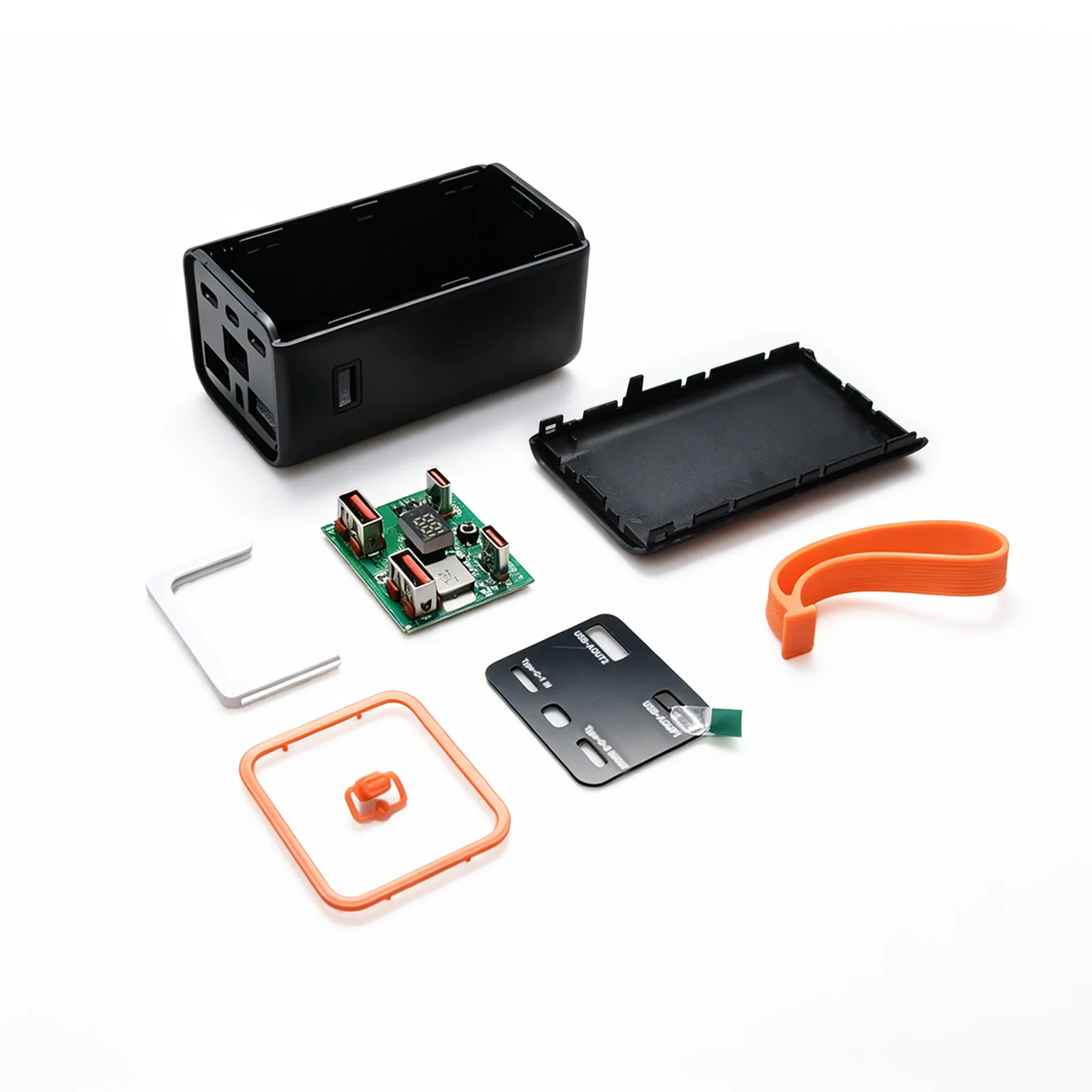Caja de banco de energ&iacute;a desmontable DIY 4*21700 bater&iacute;a PD 22,5 W carcasa de carga r&aacute;pida pantalla Digital LCD banco de energ&iacute;a caja de bater&iacute;a DIY