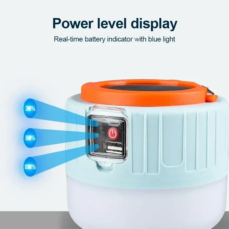 Potente lámpara LED Solar para acampar, linternas portátiles impermeables, luces de emergencia para barbacoa, senderismo, linternas de tienda recargables por USB Potente lámpara LED Solar para acampar, linternas portátiles impermeables, luces de emergencia para barbacoa, senderismo, linternas de tienda recargables por USB