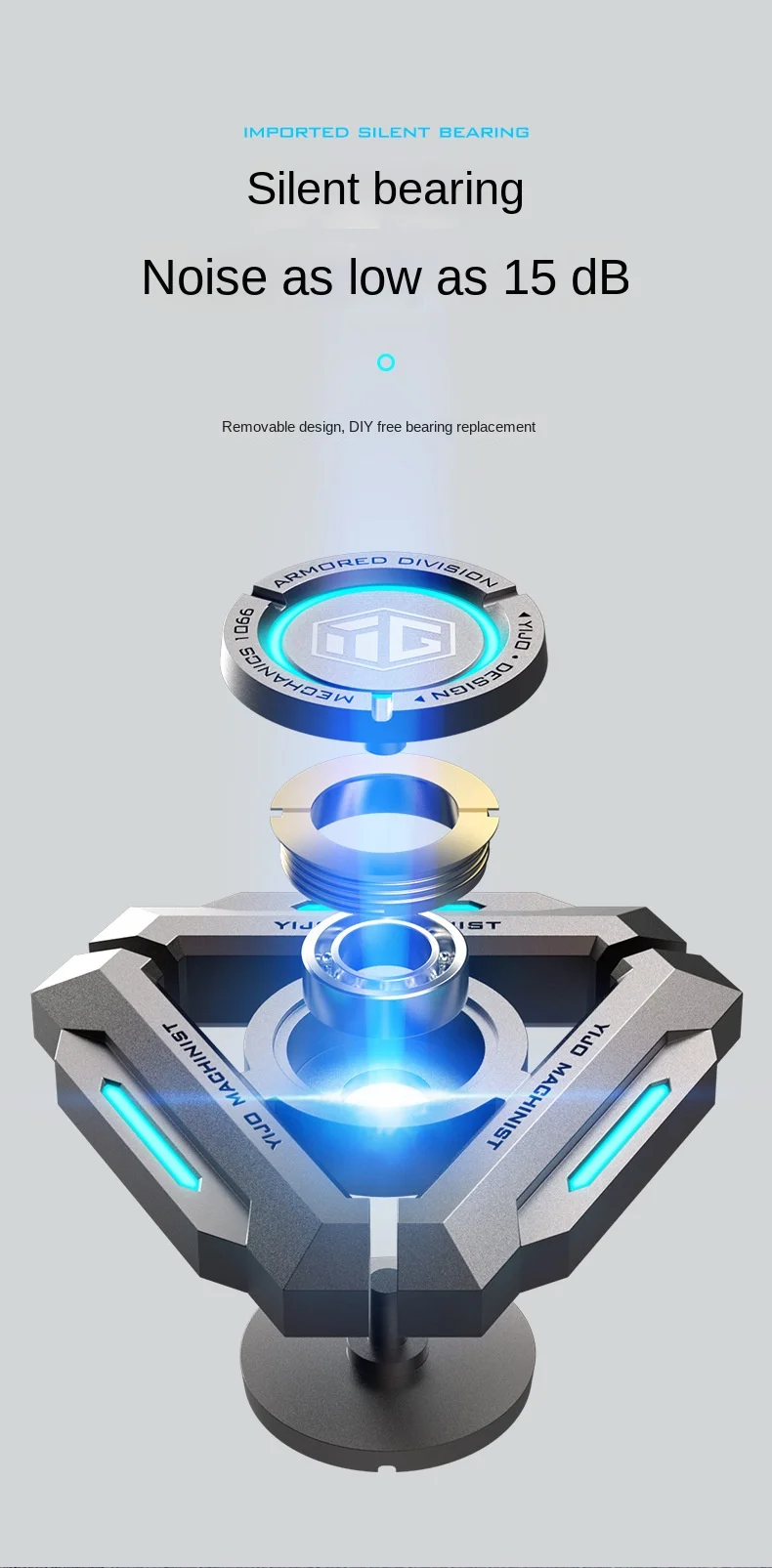 Giroscopio luminoso de aleaci&oacute;n de Metal para ni&ntilde;os y adultos, juguete de alivio del estr&eacute;s de mano, tecnolog&iacute;a negra inteligente, regalos de cumplea&ntilde;os, nueva tecnolog&iacute;a