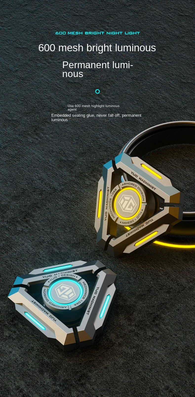 Giroscopio luminoso de aleaci&oacute;n de Metal para ni&ntilde;os y adultos, juguete de alivio del estr&eacute;s de mano, tecnolog&iacute;a negra inteligente, regalos de cumplea&ntilde;os, nueva tecnolog&iacute;a
