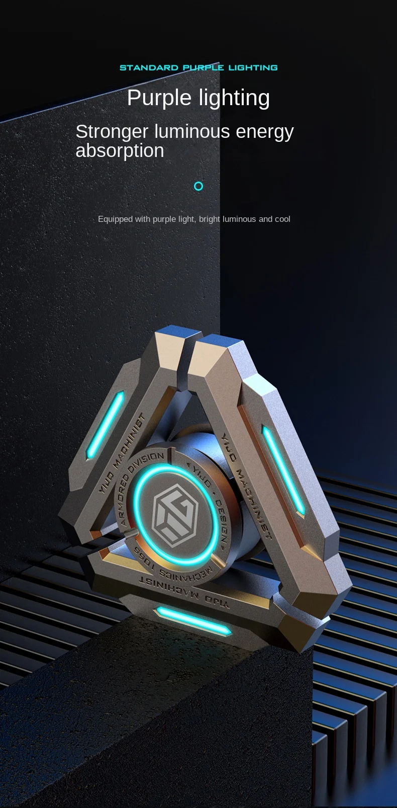Giroscopio luminoso de aleaci&oacute;n de Metal para ni&ntilde;os y adultos, juguete de alivio del estr&eacute;s de mano, tecnolog&iacute;a negra inteligente, regalos de cumplea&ntilde;os, nueva tecnolog&iacute;a
