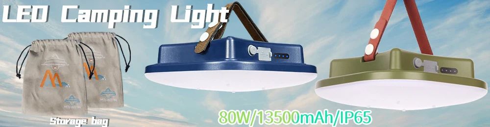 MOSLIGHTING13500maH Luz LED de carga para acampar con im&aacute;n Antorcha port&aacute;til L&aacute;mpara de tienda de moda Mantenimiento de trabajo Iluminaci&oacute;n de emergencia