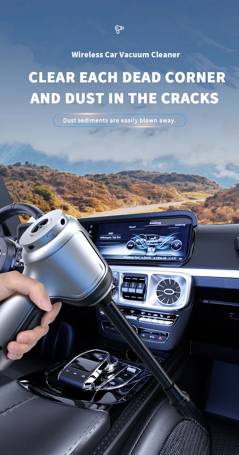 Aspiradora Inal&aacute;mbrica para Auto, de Alta Succi&oacute;n, Port&aacute;til, para Uso en Seco y H&uacute;medo, Mini Aspiradora de Doble Uso para Hogar y Auto, Electrodom&eacute;stico