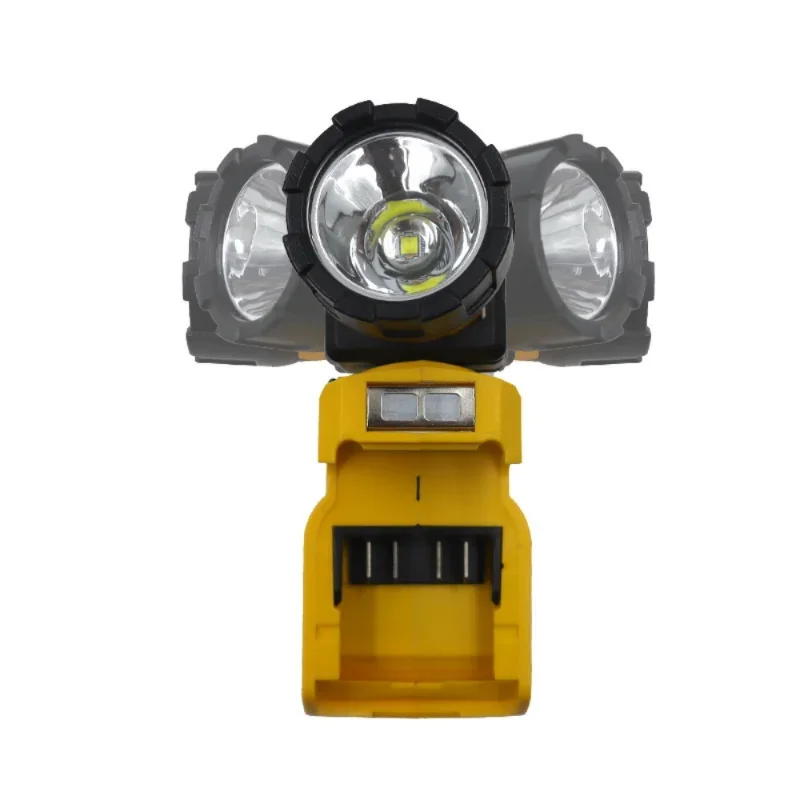 Luz giratoria de 12V para exteriores, linterna de trabajo de 3W para Dewalt, bater&iacute;a de iones de litio de empuje plano de 10,8 V-12V con puertos de salida USB y CC