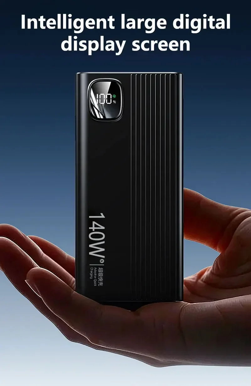 Bater&iacute;a Externa Port&aacute;til Lenovo de 500000mAh, Modelo 2026, con Carga S&uacute;per R&aacute;pida de 140W para Xiaomi y iPhone