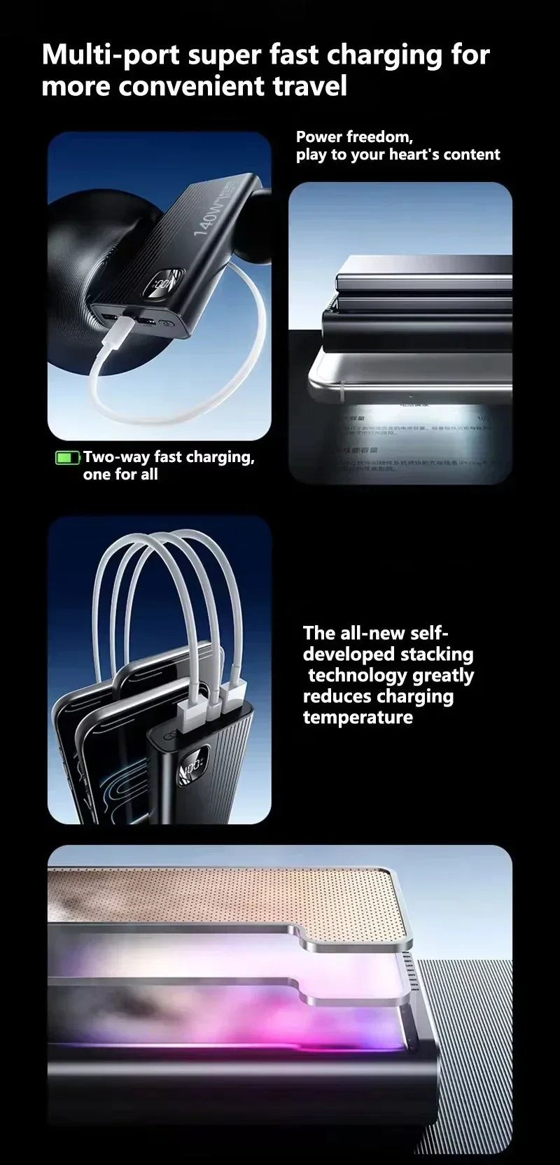 Batería Externa Portátil Lenovo de 500000mAh, Modelo 2026, con Carga Súper Rápida de 140W para Xiaomi y iPhone Batería Externa Portátil Lenovo de 500000mAh, Modelo 2026, con Carga Súper Rápida de 140W para Xiaomi y iPhone