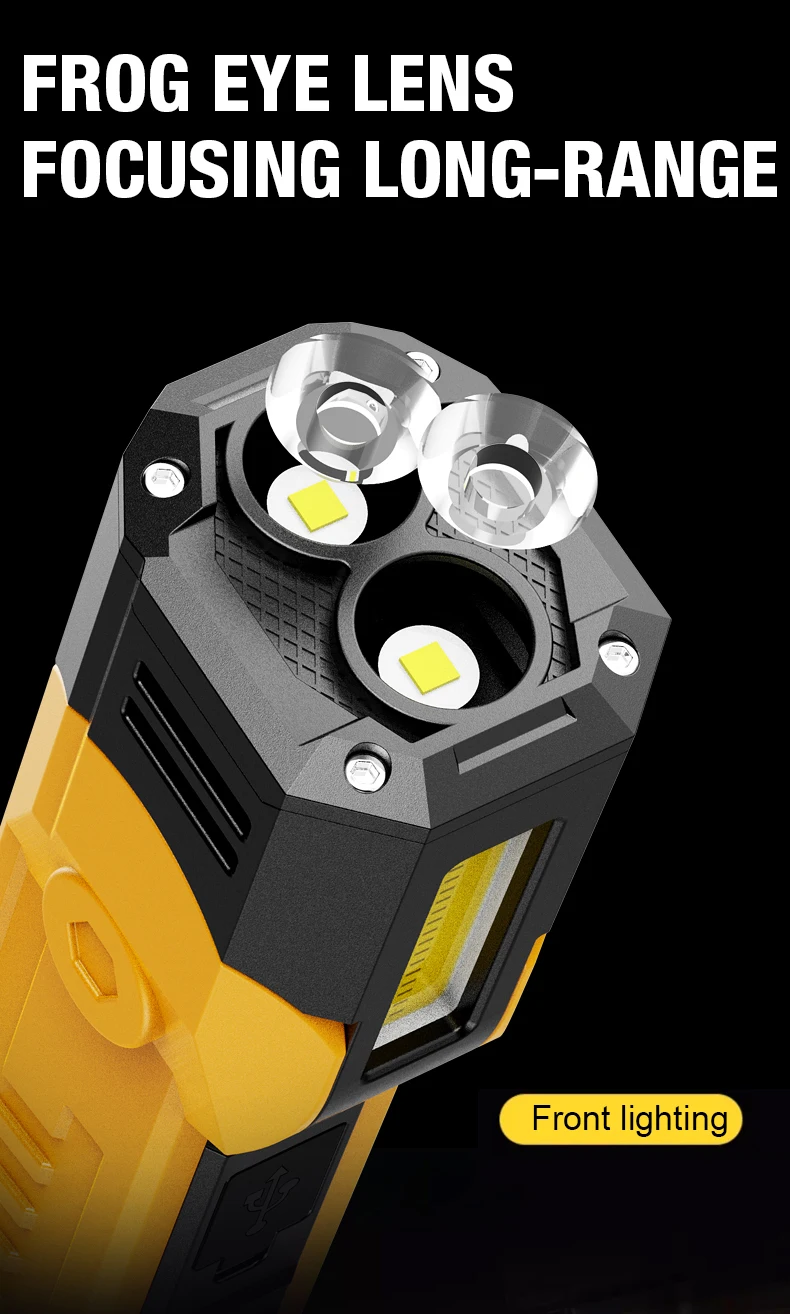 Linterna LED Multifuncional con Múltiples Modos de Iluminación. Diseño de interruptor doble. El Carga Tipo-C Utiliza Múltiples Anillos. Linterna LED Multifuncional con Múltiples Modos de Iluminación. Diseño de interruptor doble. El Carga Tipo-C Utiliza Múltiples Anillos.