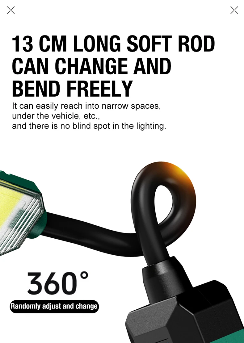 Luz de Trabajo Magn&eacute;tica Ultra Brillante y Resistente, Luz para Reparaci&oacute;n y Mantenimiento de Autom&oacute;viles, Advertencia Intermitente Roja, Iluminaci&oacute;n de Carga para Exteriores