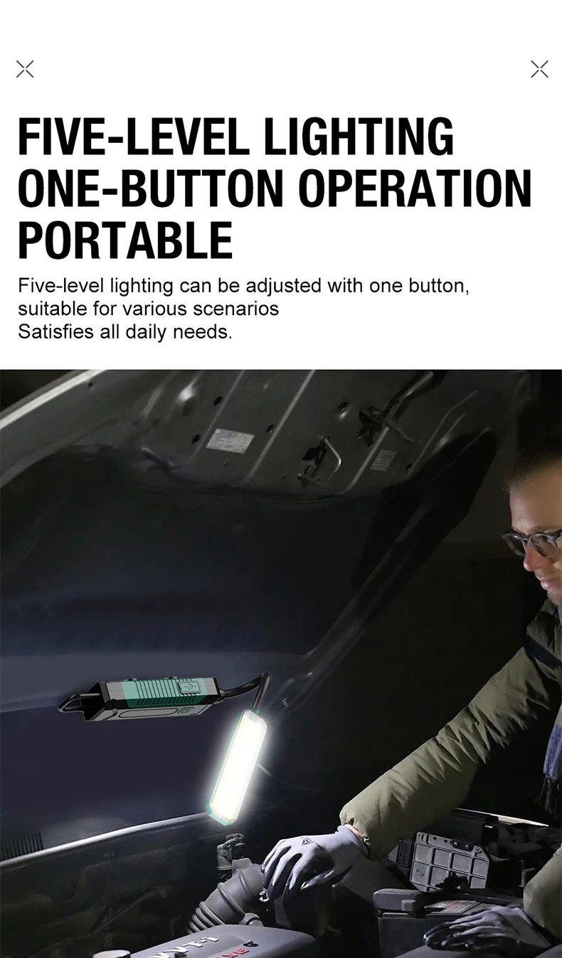 Luz de Trabajo Magn&eacute;tica Ultra Brillante y Resistente, Luz para Reparaci&oacute;n y Mantenimiento de Autom&oacute;viles, Advertencia Intermitente Roja, Iluminaci&oacute;n de Carga para Exteriores