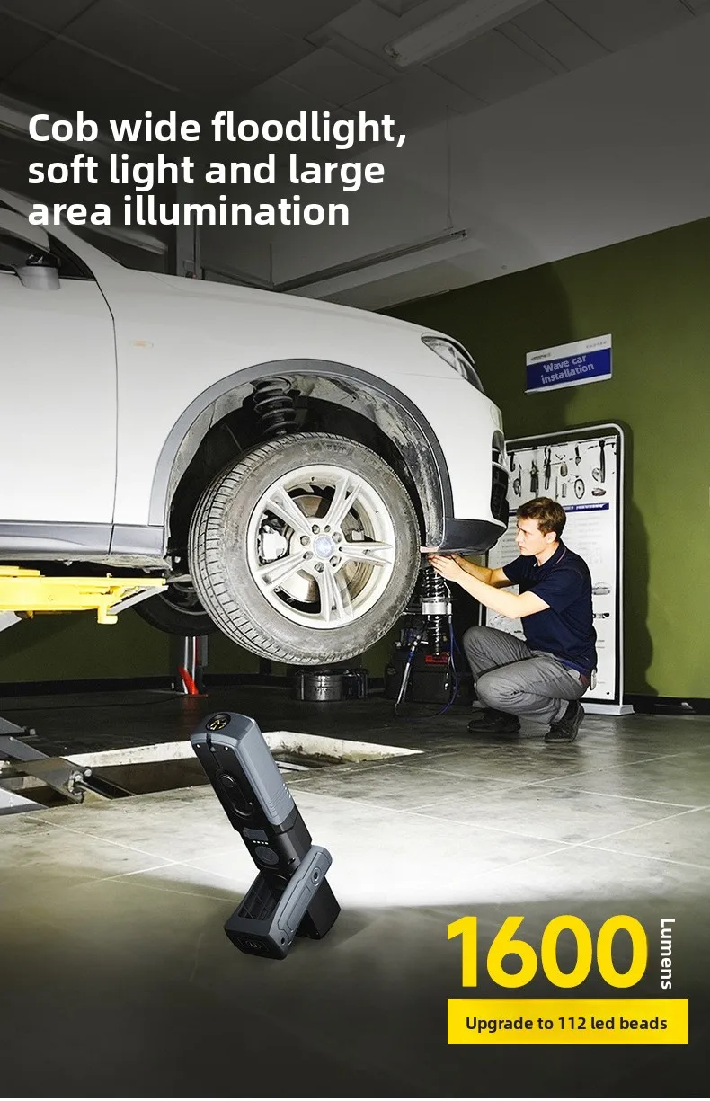 Luz de Trabajo para Reparación de Automóviles, Luz Potente Súper Brillante con Succión Magnética, Recargable con Batería de Litio, Especial para Reparación de Autos Luz de Trabajo para Reparación de Automóviles, Luz Potente Súper Brillante con Succión Magnética, Recargable con Batería de Litio, Especial para Reparación de Autos