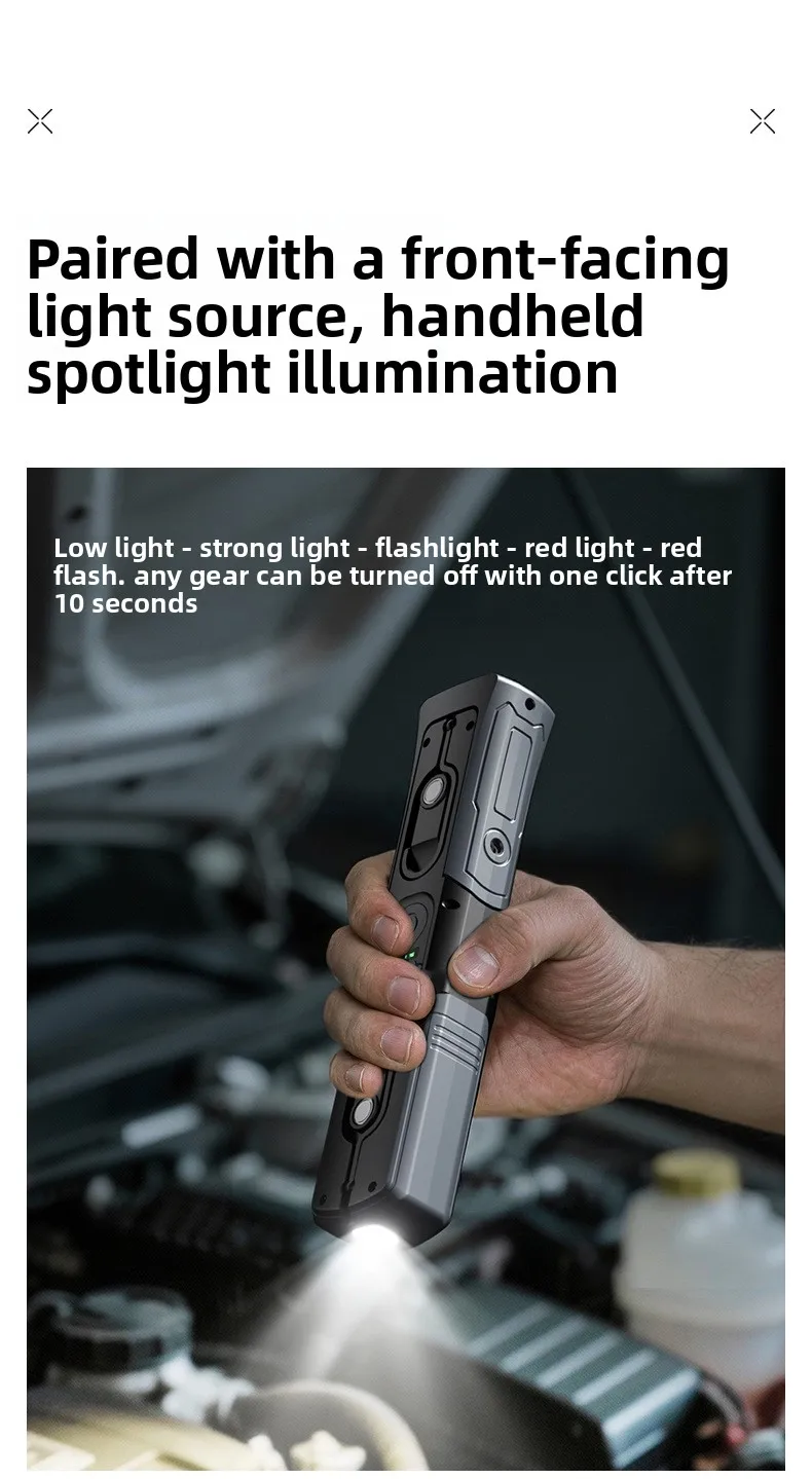 Luz de Trabajo para Reparación de Automóviles, Luz Potente Súper Brillante con Succión Magnética, Recargable con Batería de Litio, Especial para Reparación de Autos Luz de Trabajo para Reparación de Automóviles, Luz Potente Súper Brillante con Succión Magnética, Recargable con Batería de Litio, Especial para Reparación de Autos