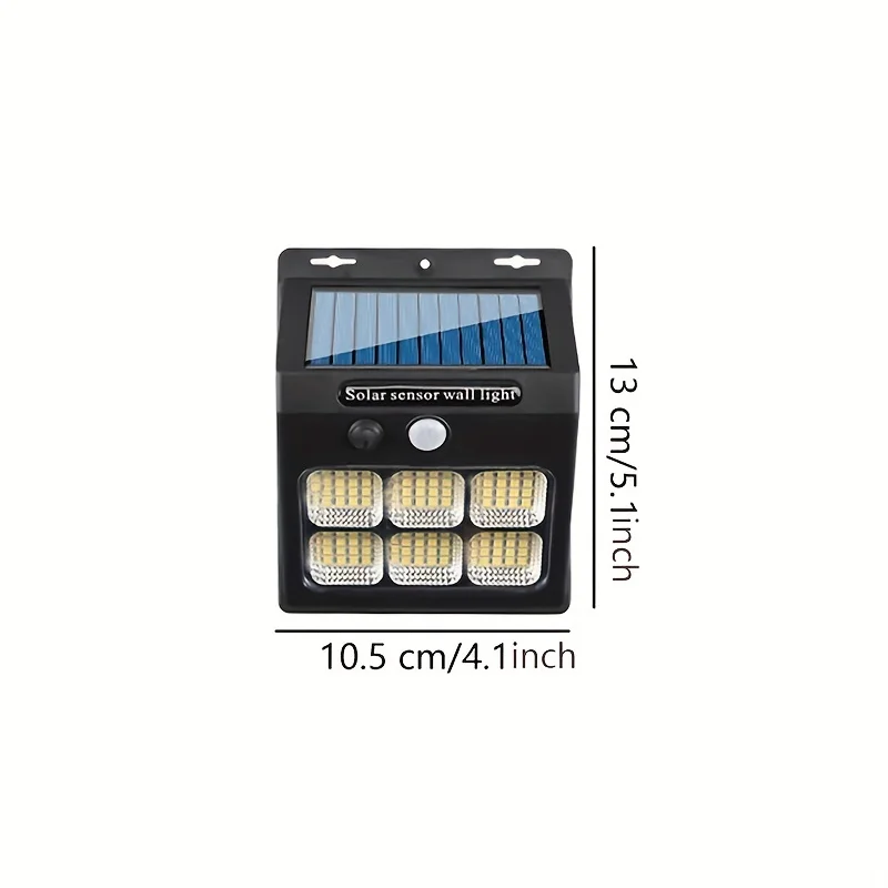 L&aacute;mpara de pared para exteriores con energ&iacute;a Solar, carcasa con Sensor humano, luces de patio ajustables de 3 modos para iluminaci&oacute;n de jard&iacute;n, 1 ud.